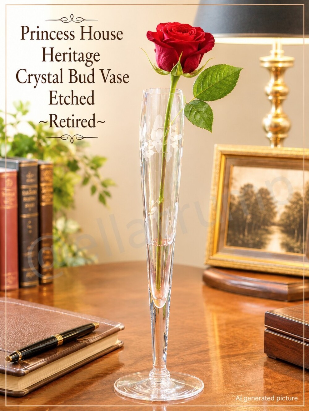 Vintage Princess House Heritage Crystal Bud Vase Retired 10"